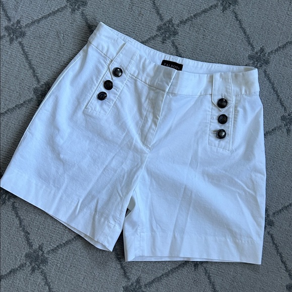 Talbots White Petite Sailor Cotton Blend Shorts - Picture 2 of 8